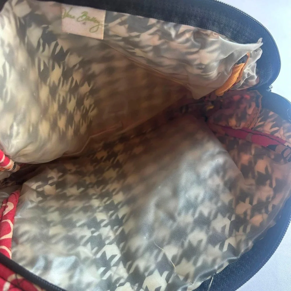 Vera Bradley Cosmetic Bag Womens Large Multicolor Floral Quilted Cotton Pouch